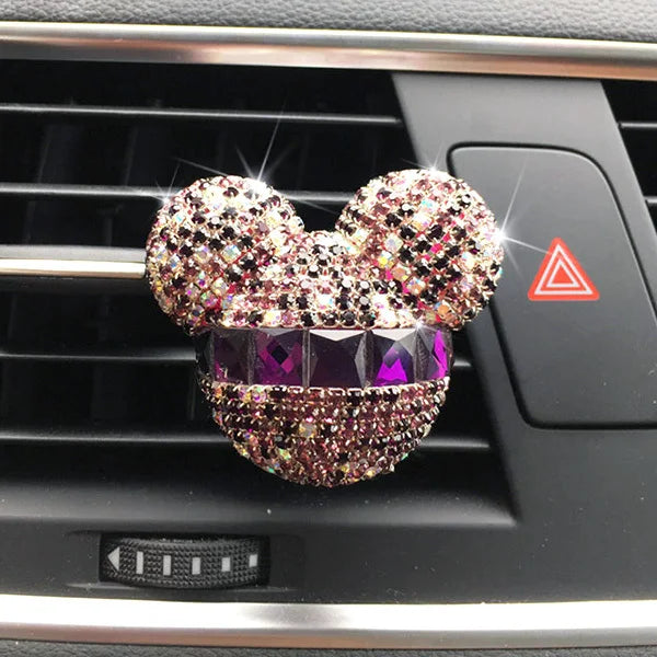 1 Pcs Cute Cartoon Car Air Fresheners Vent Clips Car Diffuser Vent Clip Rhinestone Diamond  Bling Car Accessories for Women