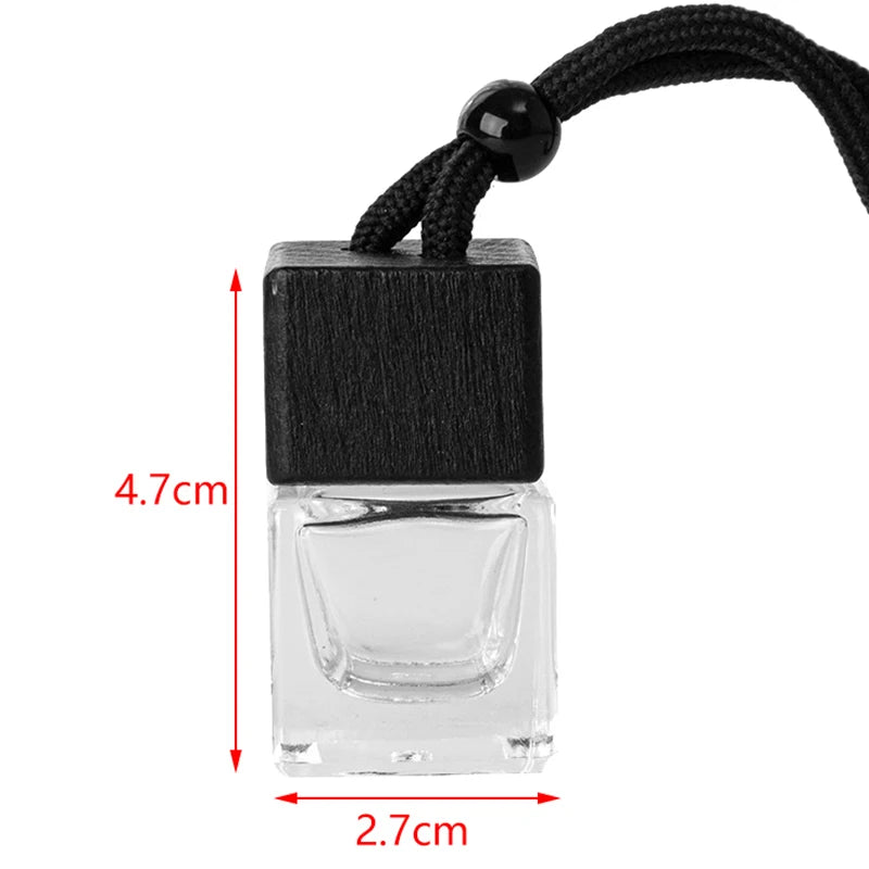 1pcs Dyed Square Cap Black Cap Empty Bottle Car Essential Oil Diffuser Fragrance Air Freshener Scent Perfume Bottle Ornament