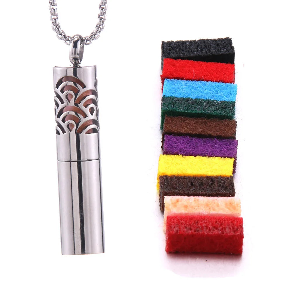 2023 New Aromatherapy Jewelry Necklaces Essential Oil Diffuser Stainless Steel Open Locket Aroma Scent Perfume Gift For Women