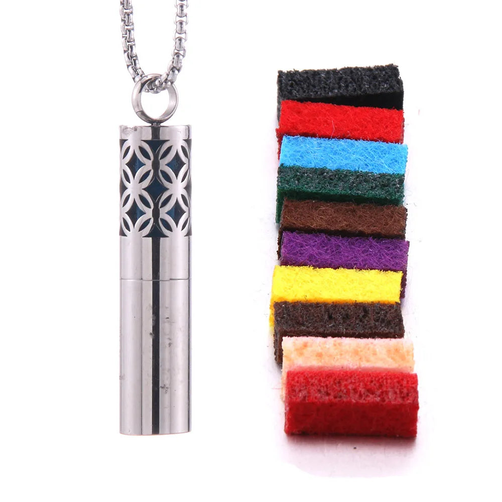 2023 New Aromatherapy Jewelry Necklaces Essential Oil Diffuser Stainless Steel Open Locket Aroma Scent Perfume Gift For Women