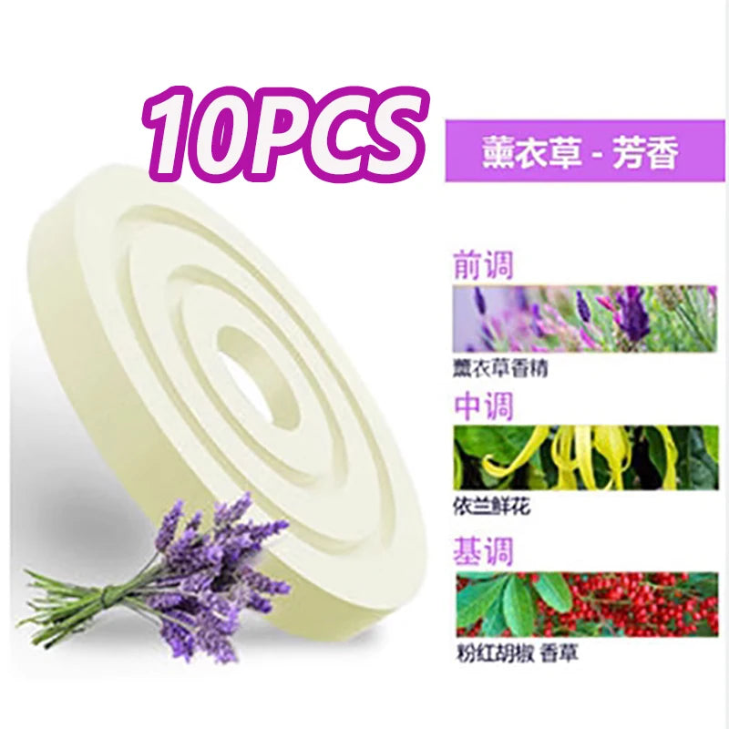 10PCS Car Aroma Tablet Replacement Refill Solid Balm Long Lasting Light Fragrance Air Vent Solid Fragrance Tablet CarAccessories 