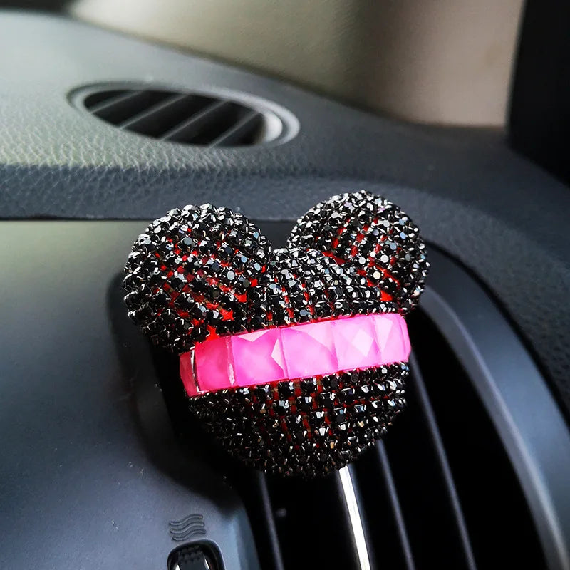 1 Pcs Cute Cartoon Car Air Fresheners Vent Clips Car Diffuser Vent Clip Rhinestone Diamond  Bling Car Accessories for Women