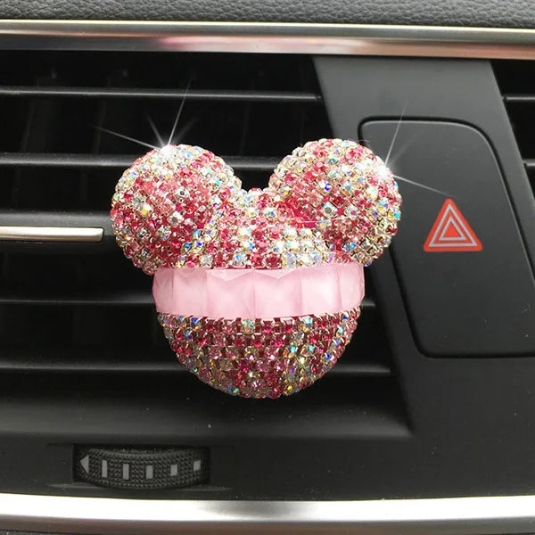 1 Pcs Cute Cartoon Car Air Fresheners Vent Clips Car Diffuser Vent Clip Rhinestone Diamond  Bling Car Accessories for Women