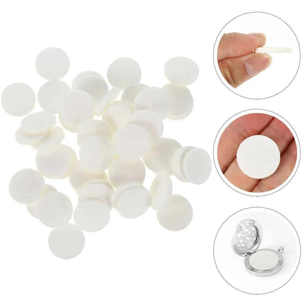 100 Pcs Mini Cotton Sheet Car Air Freshener Diffuser Aroma Locket Refill Aromatherapy Pads for Essential Oil