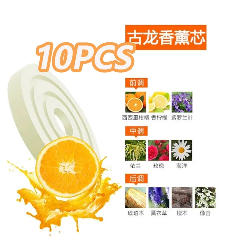 10PCS Car Aroma Tablet Replacement Refill Solid Balm Long Lasting Light Fragrance Air Vent Solid Fragrance Tablet CarAccessories 