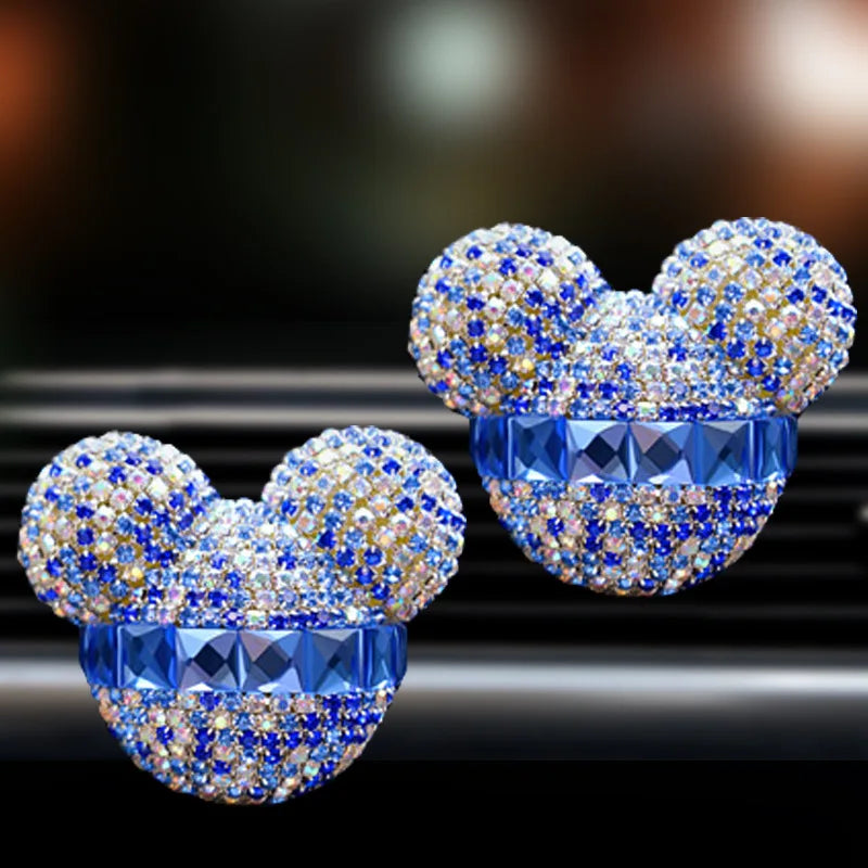 1 Pcs Cute Cartoon Car Air Fresheners Vent Clips Car Diffuser Vent Clip Rhinestone Diamond  Bling Car Accessories for Women