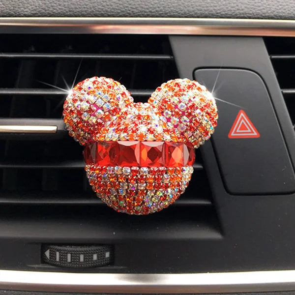 1 Pcs Cute Cartoon Car Air Fresheners Vent Clips Car Diffuser Vent Clip Rhinestone Diamond  Bling Car Accessories for Women