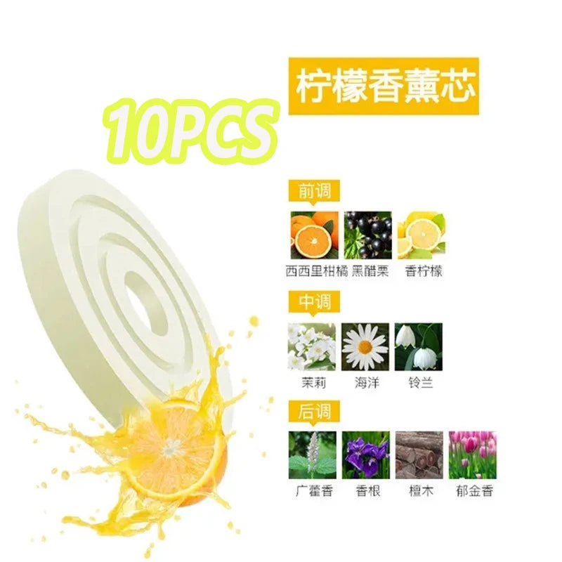 10PCS Car Aroma Tablet Replacement Refill Solid Balm Long Lasting Light Fragrance Air Vent Solid Fragrance Tablet CarAccessories